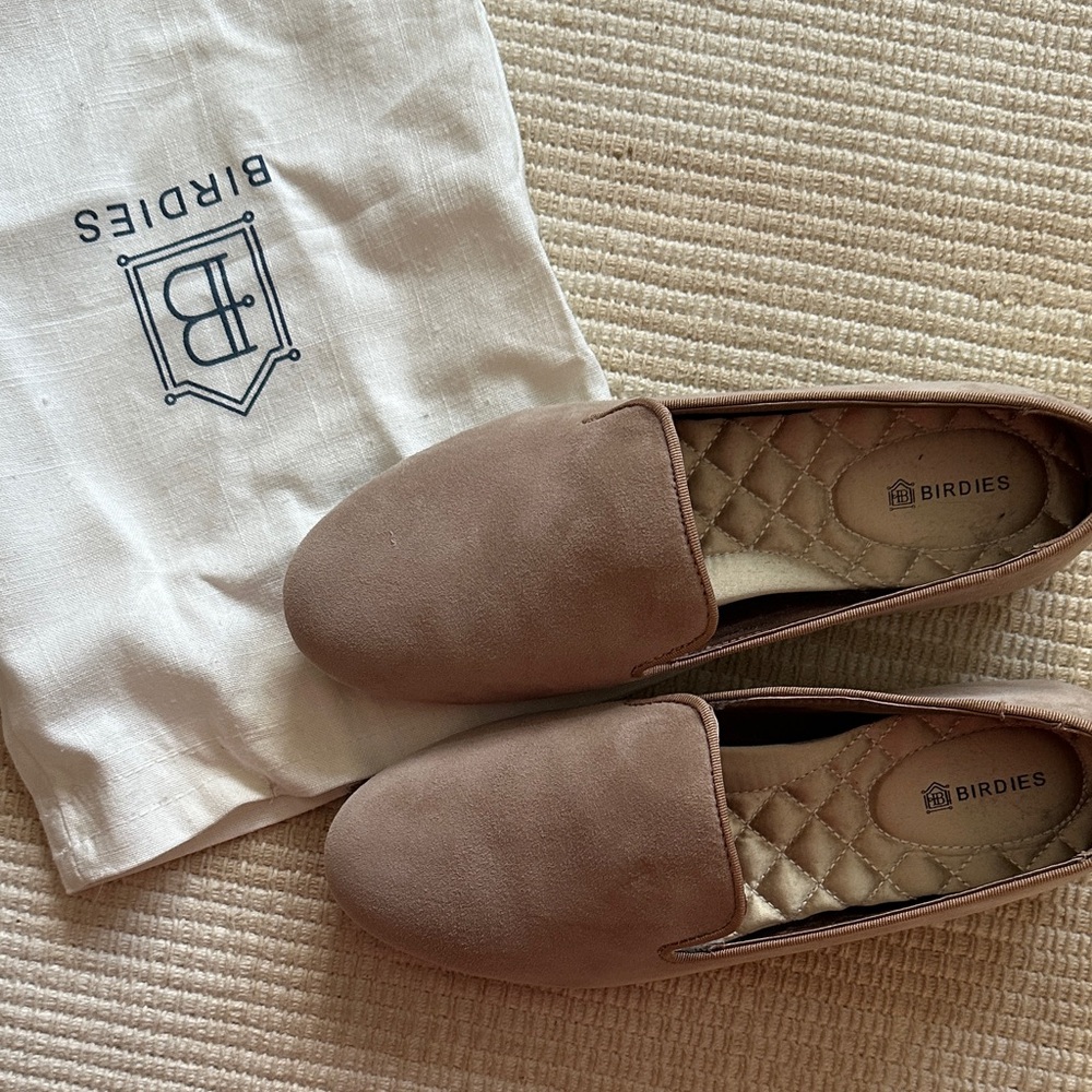 Birdies Tan Suede Slip-Ons
